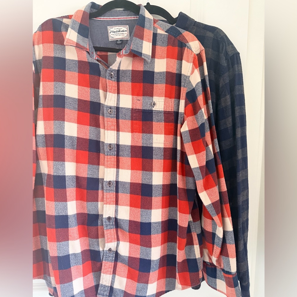 Men's XL Plaid Flannel Shirts- Flag & Anthem, Hawker Rye - Picture 2 of 7